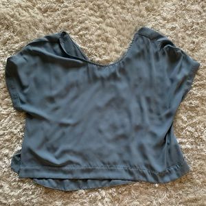 Olivaceons Blue silk blouse